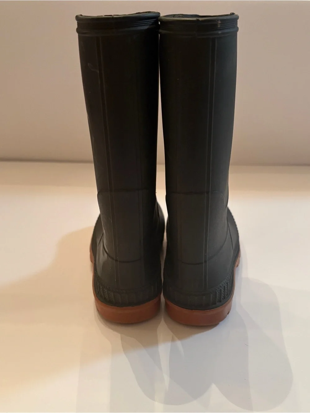Kids Black Rain & Snow Boots with Brown Sole
